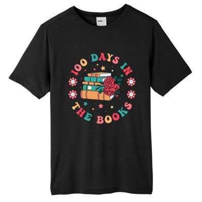 100 Days In The Books Reading Teacher 100th Day Of School Tall Fusion ChromaSoft Performance T-Shirt