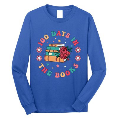 100 Days In The Books Reading Teacher 100th Day Of School Long Sleeve Shirt