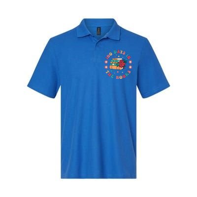 100 Days In The Books Reading Teacher 100th Day Of School Softstyle Adult Sport Polo