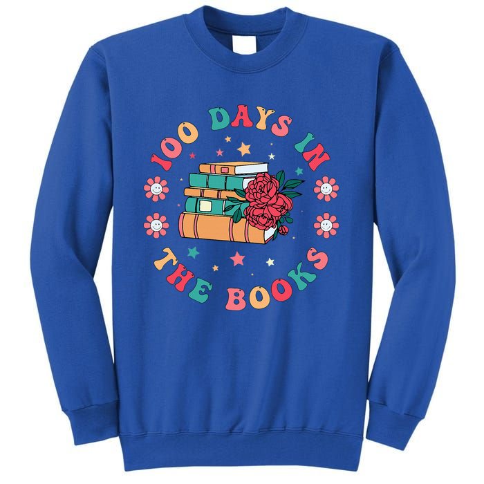 100 Days In The Books Reading Teacher 100th Day Of School Tall Sweatshirt