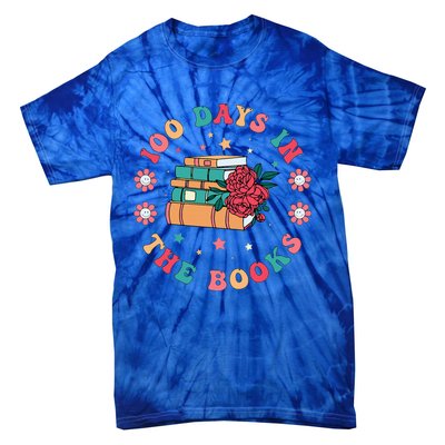 100 Days In The Books Reading Teacher 100th Day Of School Tie-Dye T-Shirt