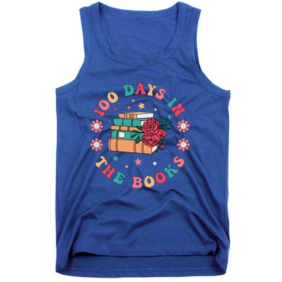 100 Days In The Books Reading Teacher 100th Day Of School Tank Top