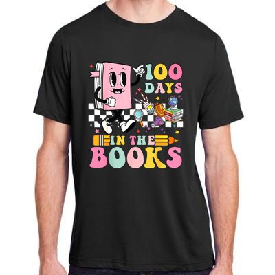 100 Days In The Books Reading Teacher 100th Day Of School Adult ChromaSoft Performance T-Shirt