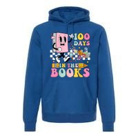 100 Days In The Books Reading Teacher 100th Day Of School Premium Hoodie