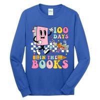 100 Days In The Books Reading Teacher 100th Day Of School Tall Long Sleeve T-Shirt