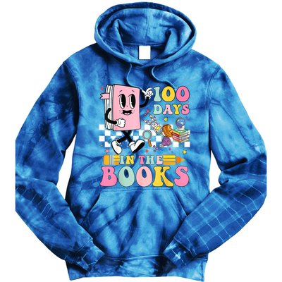 100 Days In The Books Reading Teacher 100th Day Of School Tie Dye Hoodie