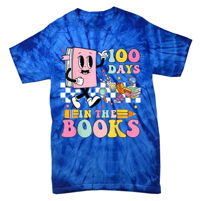 100 Days In The Books Reading Teacher 100th Day Of School Tie-Dye T-Shirt