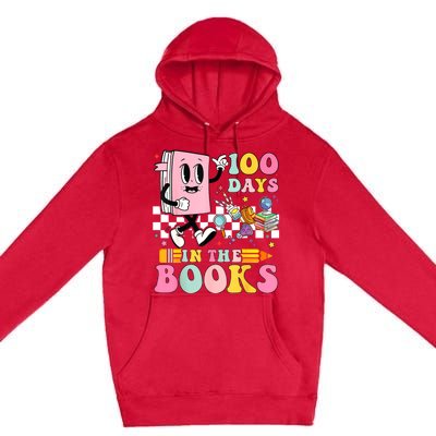 100 Days In The Books Reading Teacher 100th Day Of School Premium Pullover Hoodie