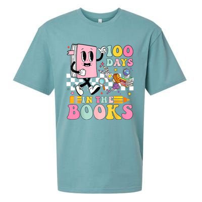 100 Days In The Books Reading Teacher 100th Day Of School Sueded Cloud Jersey T-Shirt