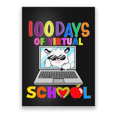 100 Days In Virtual School Notebook It Llama Poster