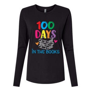 100 Days In The Books Cool Gift Book Lover English Reading Teacher Gift Womens Cotton Relaxed Long Sleeve T-Shirt