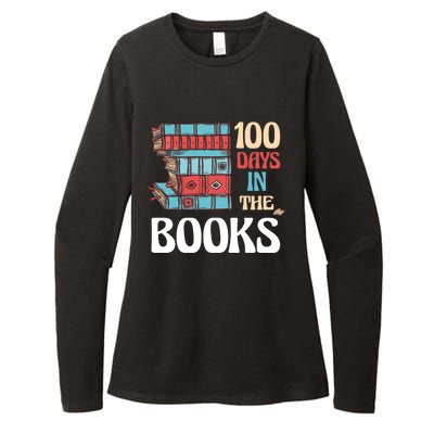 100 Days In The Books Reading 100th Day School Books Love Gift Womens CVC Long Sleeve Shirt