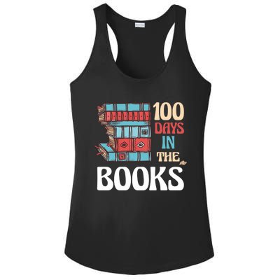 100 Days In The Books Reading 100th Day School Books Love Gift Ladies PosiCharge Competitor Racerback Tank