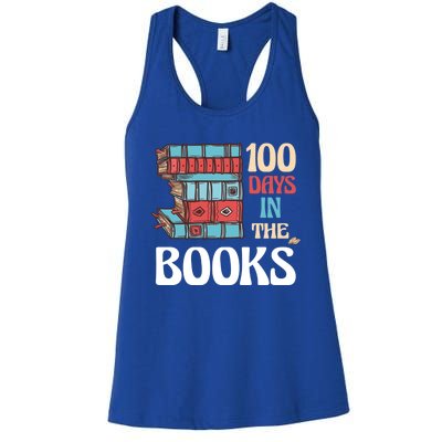 100 Days In The Books Reading 100th Day School Books Love Gift Women's Racerback Tank