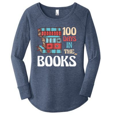 100 Days In The Books Reading 100th Day School Books Love Gift Women's Perfect Tri Tunic Long Sleeve Shirt