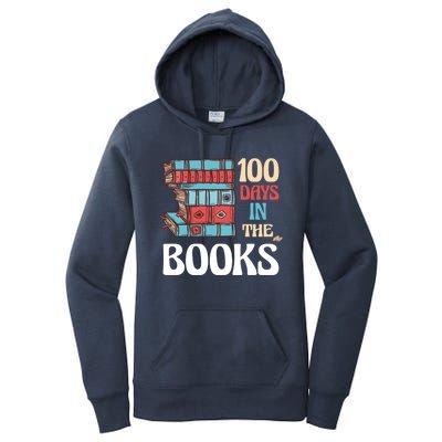 100 Days In The Books Reading 100th Day School Books Love Gift Women's Pullover Hoodie