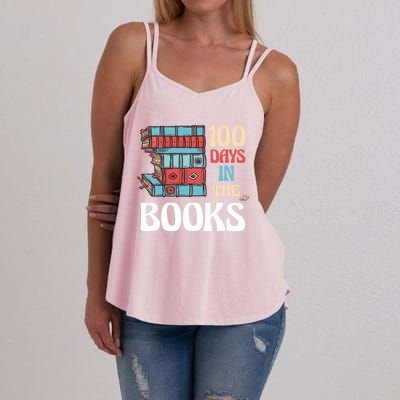 100 Days In The Books Reading 100th Day School Books Love Gift Women's Strappy Tank