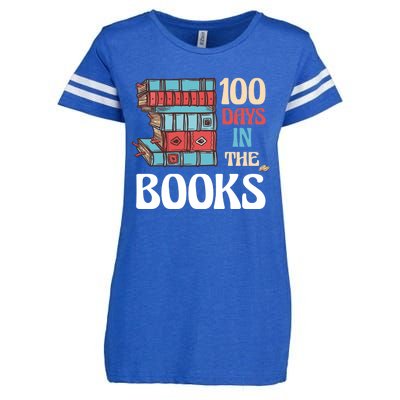 100 Days In The Books Reading 100th Day School Books Love Gift Enza Ladies Jersey Football T-Shirt