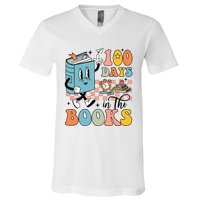 100 Days In The Books Teacher Life V-Neck T-Shirt