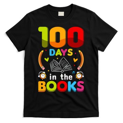100 Days In The Books Love Book Teacher 100th Days Of School T-Shirt