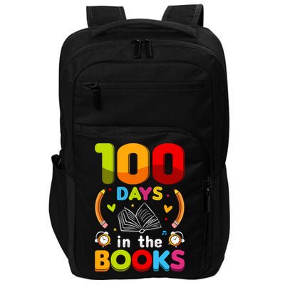 100 Days In The Books Love Book Teacher 100th Days Of School Impact Tech Backpack