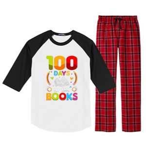 100 Days In The Books Love Book Teacher 100th Days Of School Raglan Sleeve Pajama Set