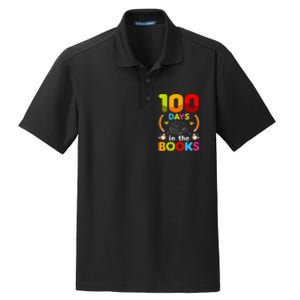 100 Days In The Books Love Book Teacher 100th Days Of School Dry Zone Grid Polo