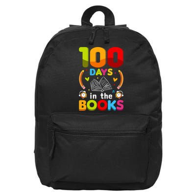 100 Days In The Books Love Book Teacher 100th Days Of School 16 in Basic Backpack