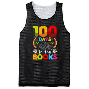 100 Days In The Books Love Book Teacher 100th Days Of School Mesh Reversible Basketball Jersey Tank