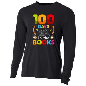 100 Days In The Books Love Book Teacher 100th Days Of School Cooling Performance Long Sleeve Crew