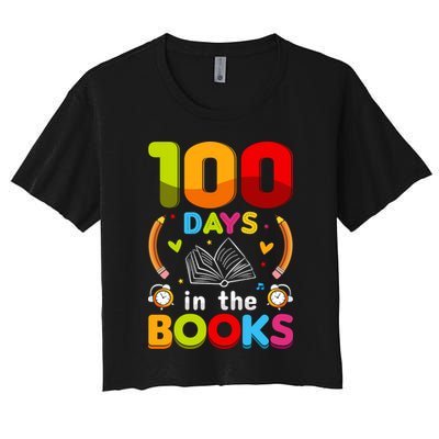 100 Days In The Books Love Book Teacher 100th Days Of School Crop Top