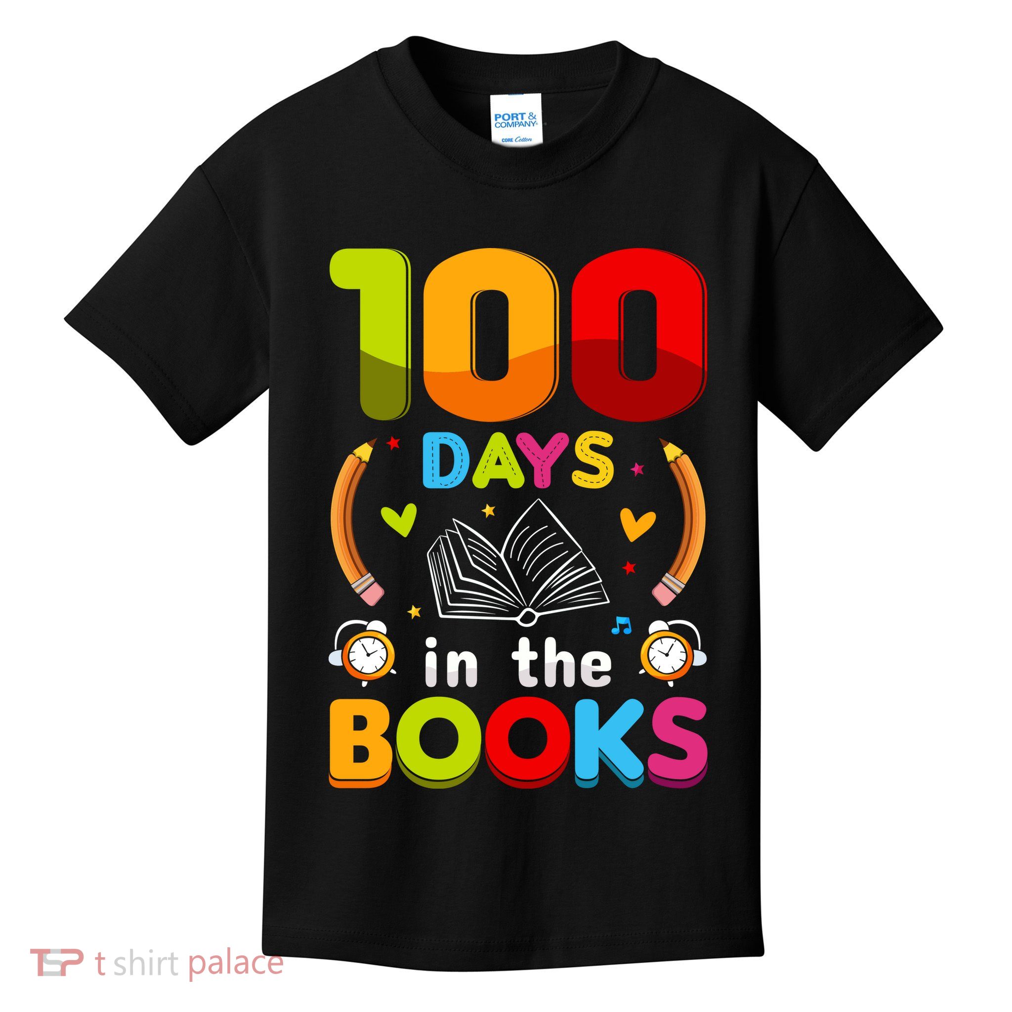 100 Days In The Books Love Book Teacher 100th Days Of School Kids T-Shirt