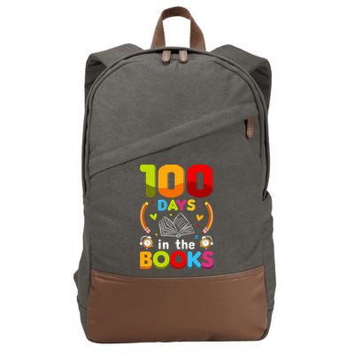 100 Days In The Books Love Book Teacher 100th Days Of School Cotton Canvas Backpack