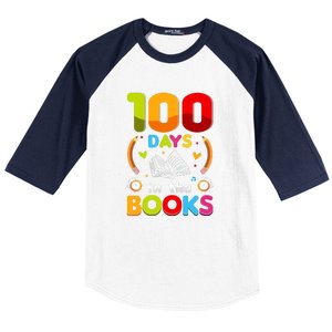 100 Days In The Books Love Book Teacher 100th Days Of School Baseball Sleeve Shirt