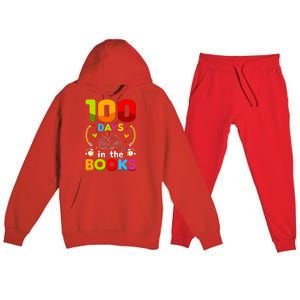 100 Days In The Books Love Book Teacher 100th Days Of School Premium Hooded Sweatsuit Set