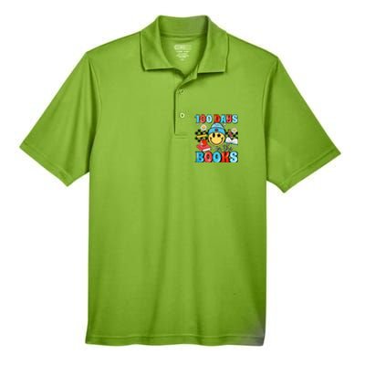 100 Days In Books 100 Days Of School Gift Men's Origin Performance Pique Polo