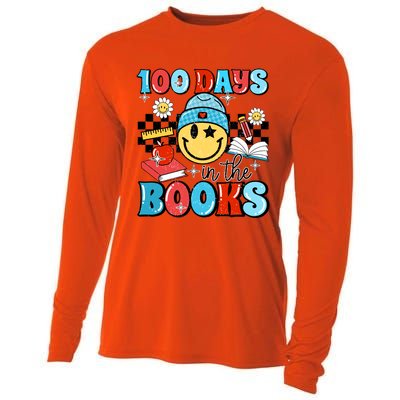 100 Days In Books 100 Days Of School Gift Cooling Performance Long Sleeve Crew