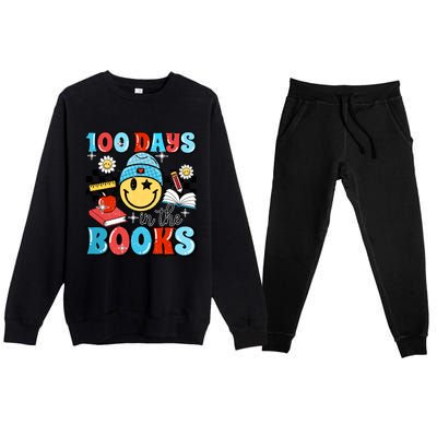 100 Days In Books 100 Days Of School Gift Premium Crewneck Sweatsuit Set