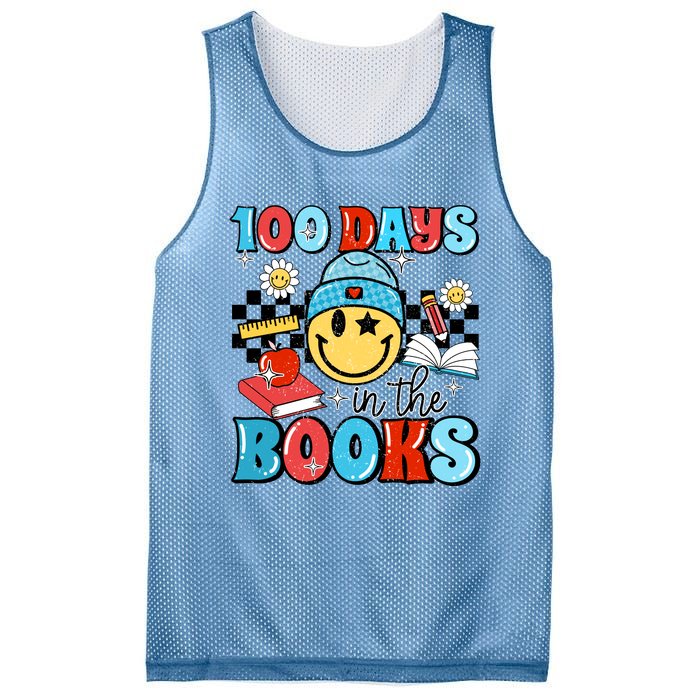 100 Days In Books 100 Days Of School Gift Mesh Reversible Basketball Jersey Tank