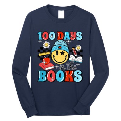 100 Days In Books 100 Days Of School Gift Long Sleeve Shirt