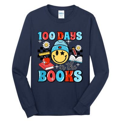 100 Days In Books 100 Days Of School Gift Tall Long Sleeve T-Shirt