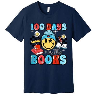 100 Days In Books 100 Days Of School Gift Premium T-Shirt