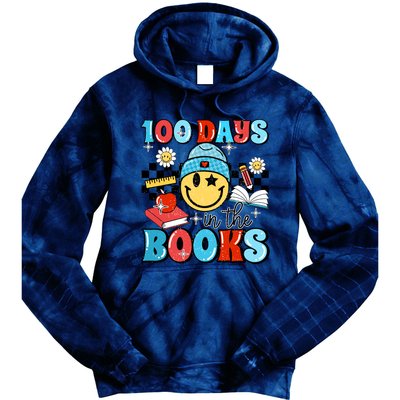 100 Days In Books 100 Days Of School Gift Tie Dye Hoodie