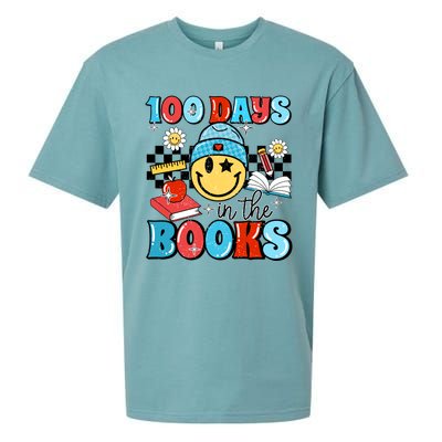 100 Days In Books 100 Days Of School Gift Sueded Cloud Jersey T-Shirt