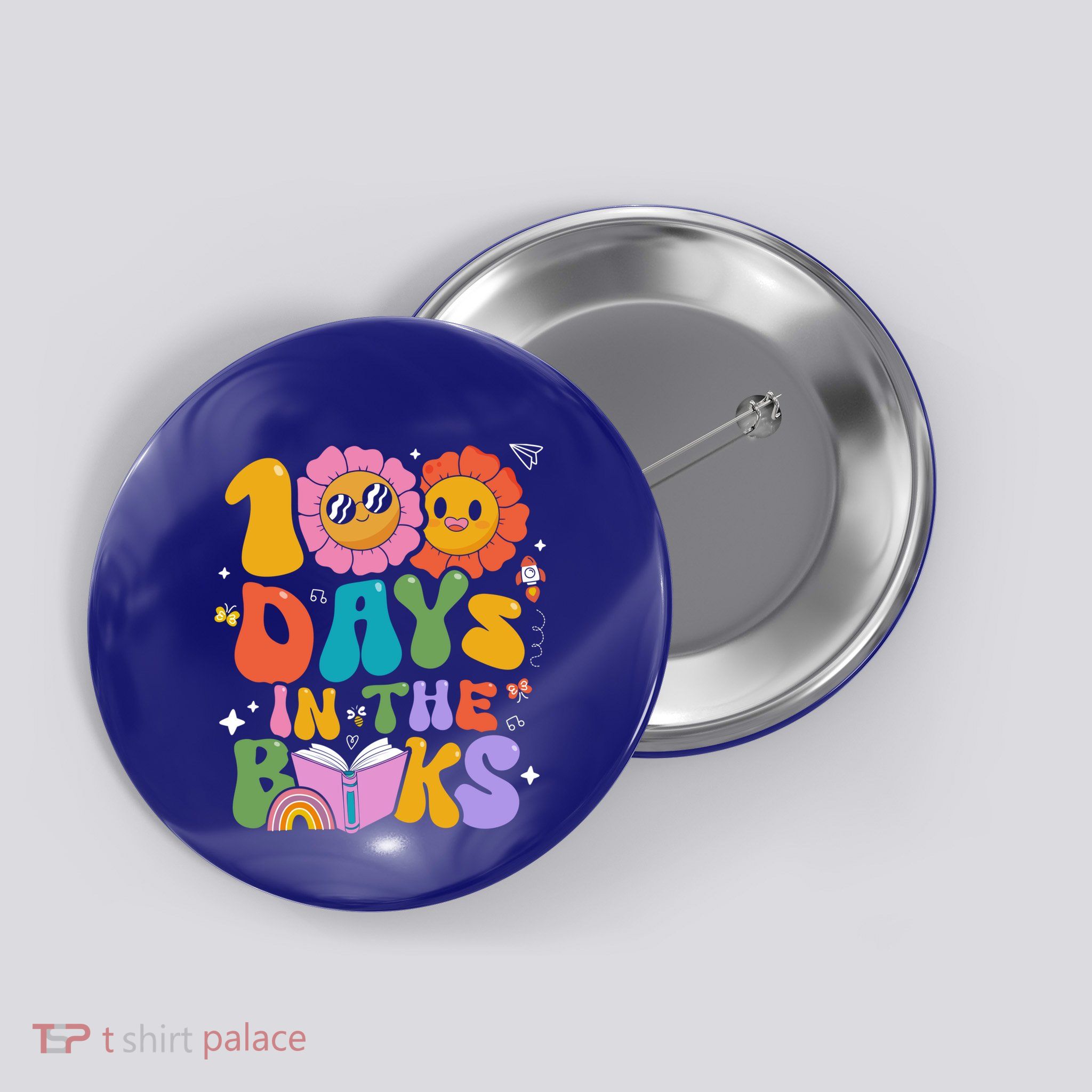 100 Days In The Books Groovy Teachers 100th Day Of School Cute Gift Button