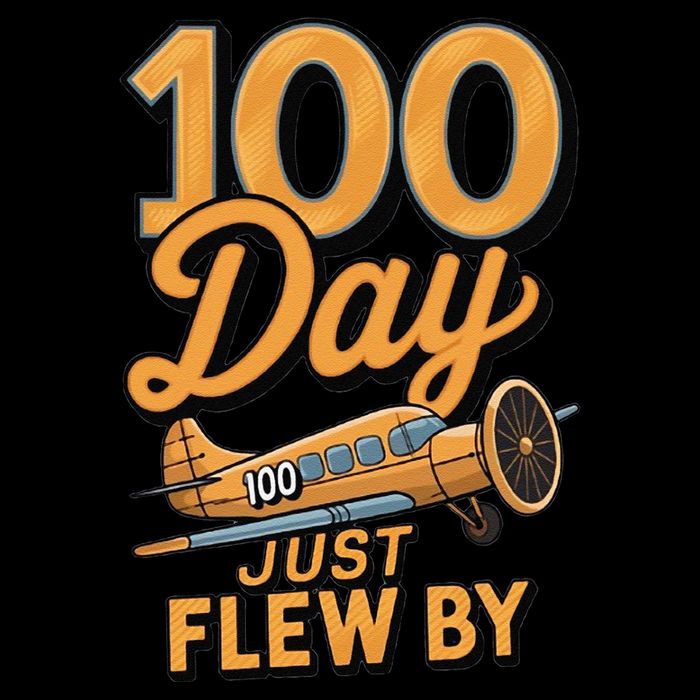 100 Days Just Flew By Airplane 100th Day Of School Drawstring Bag
