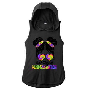 100 Day Kindergarten Messy Bun 100 Day Being Smarter Tie Dye Great Gift Ladies PosiCharge Tri-Blend Wicking Draft Hoodie Tank