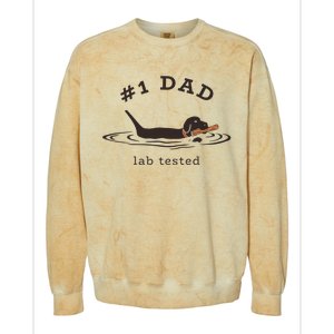 1 Dad Lab Tested Pun Labrador Retriever Dog Owner Colorblast Crewneck Sweatshirt