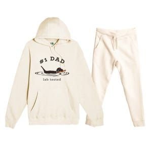 1 Dad Lab Tested Pun Labrador Retriever Dog Owner Premium Hooded Sweatsuit Set