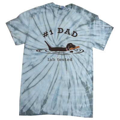 1 Dad Lab Tested Pun Labrador Retriever Dog Owner Tie-Dye T-Shirt